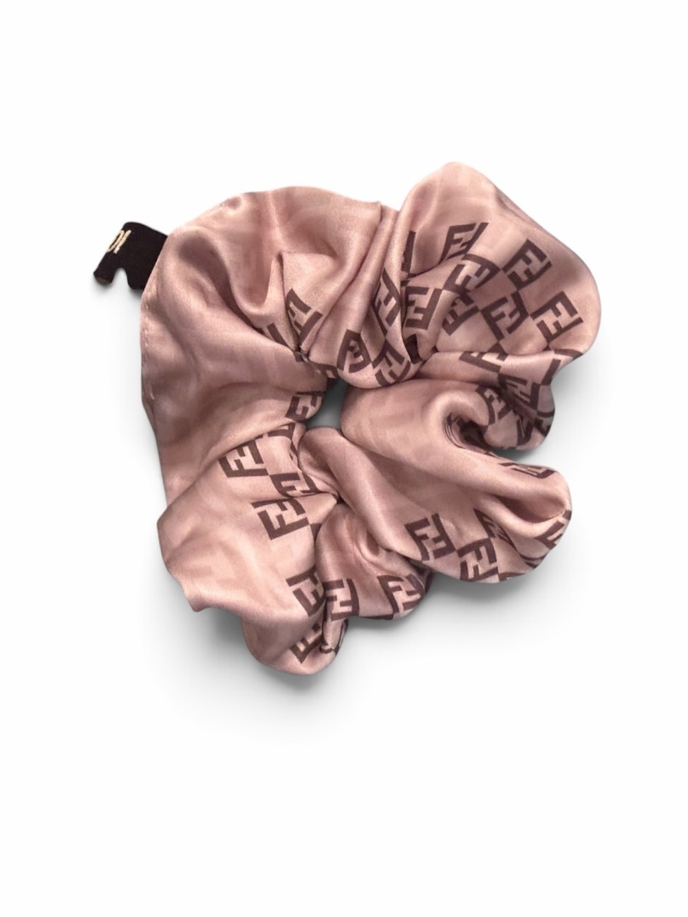 Fendi Upcycled Pink Scrunchie Hair Accessory